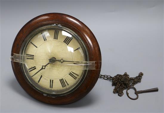 A Victorian mahogany wall timepiece